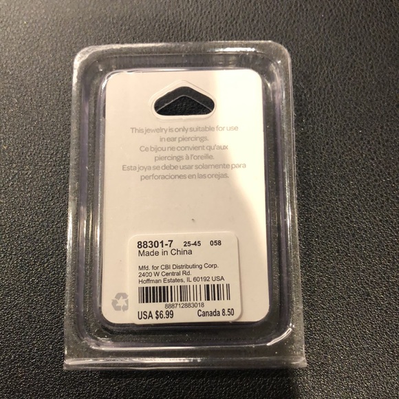 3/$20 NWT stainless steel helix ear ring w pearl - Picture 3 of 3